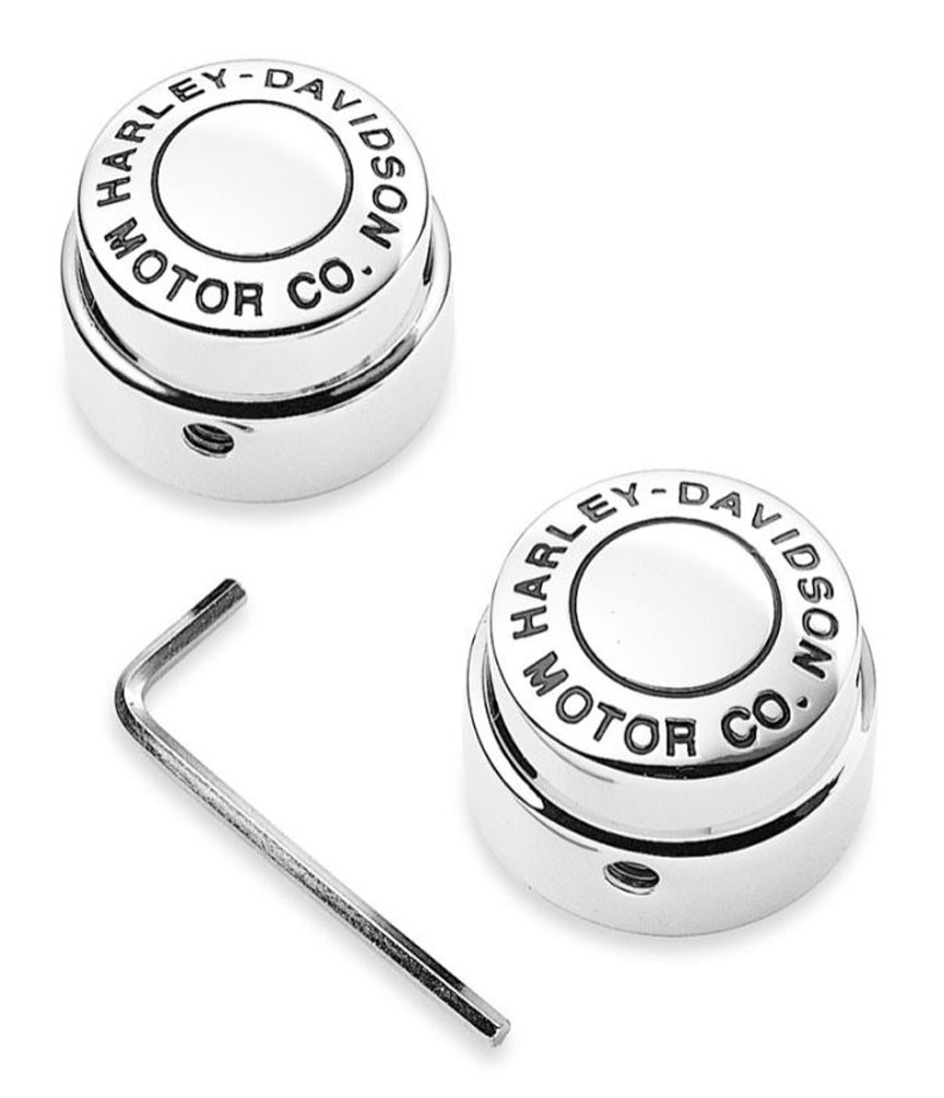 Harley-Davidson® Motor Co. Front Axle Nut Cover Kit - Chrome