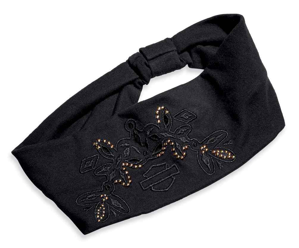 HarleyDavidson® Women's Studded Knit Cotton Headwrap, Black 9788618VW