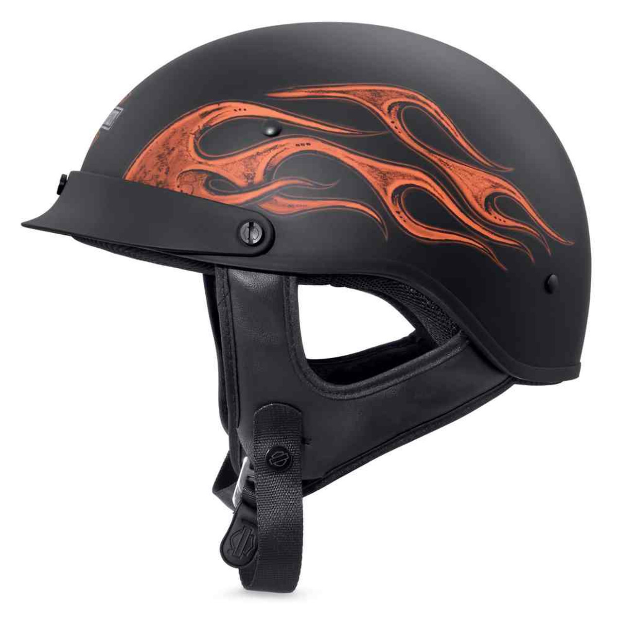 Harley-Davidson® Men's Wheeler Flames M04 Half Helmet, Matte Black