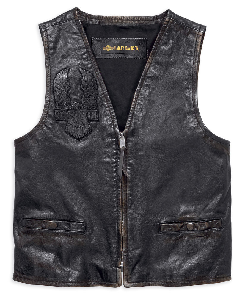 Harley-Davidson® Men's Iron Distressed Slim Fit Leather Vest