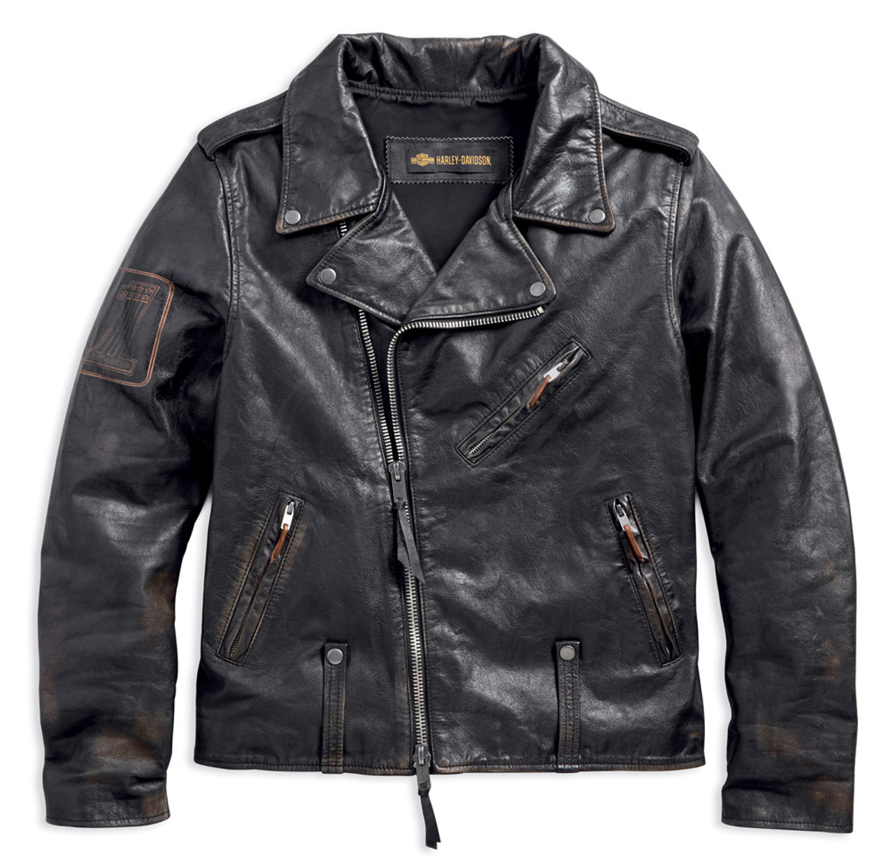 Harley-Davidson純正 レザージャケット 黒 98003-18VM Harley-Davidson® Men's Master Distressed Slim Fit Leather