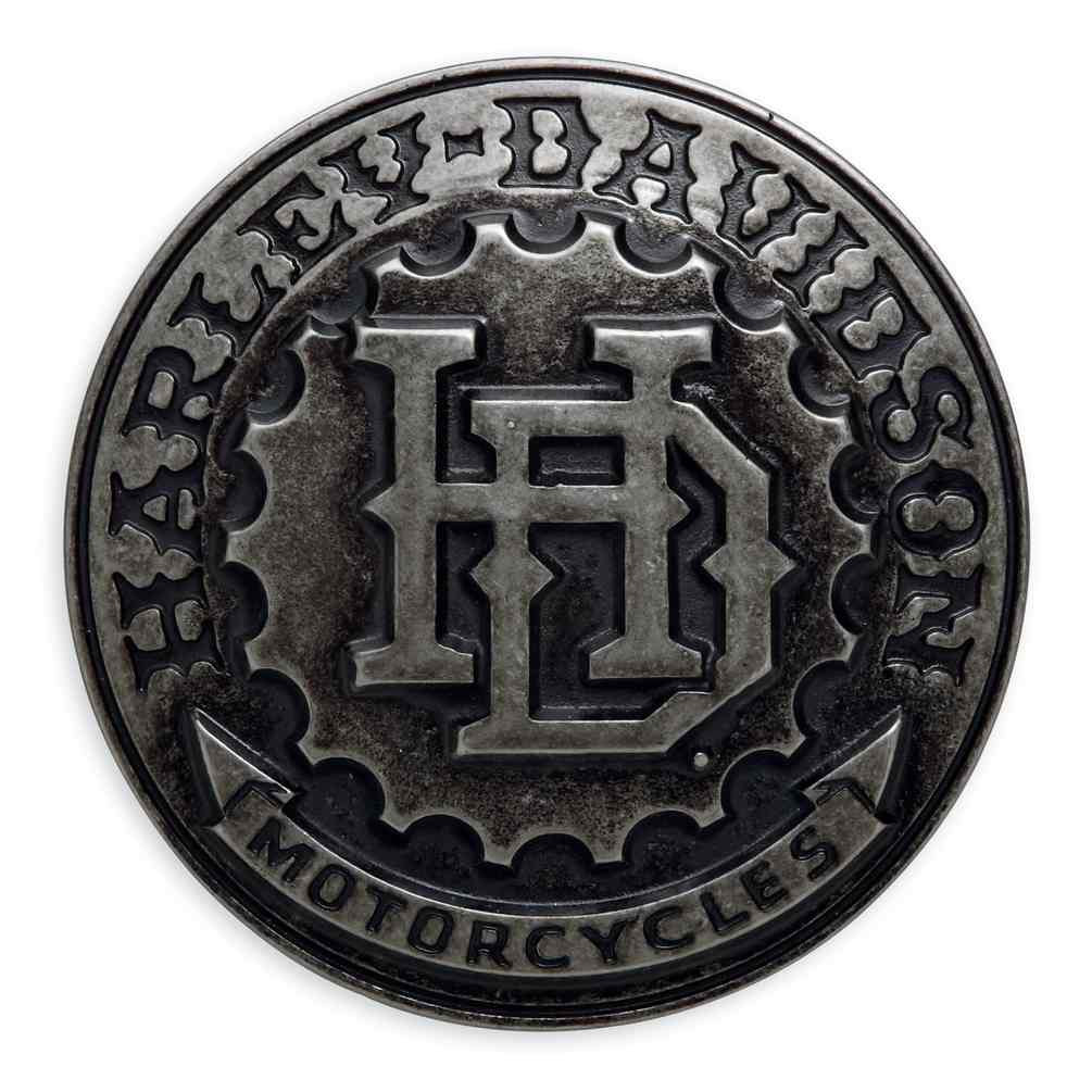 Harley-Davidson® Men's 3D H-D Gear Belt Buckle, Antique Nickel