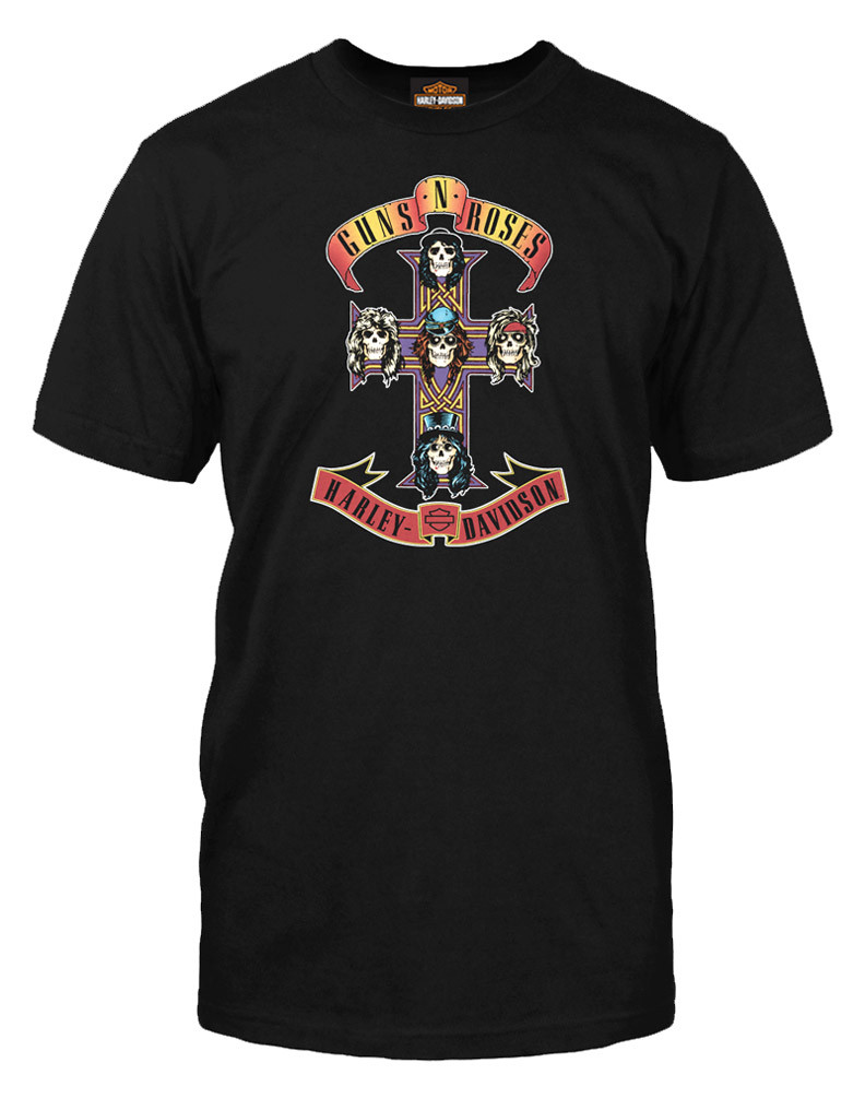 T*9様 GUNS N' ROSES ハーレーダビットソン　Tシャツ ブラック Harley-Davidson® Men's Guns N' Roses AFD Cross Short Sleeve T