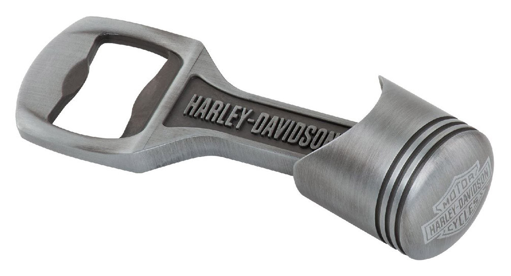 Harley-Davidson® Engraved H-D Piston Bottle Opener, Pewter Finish