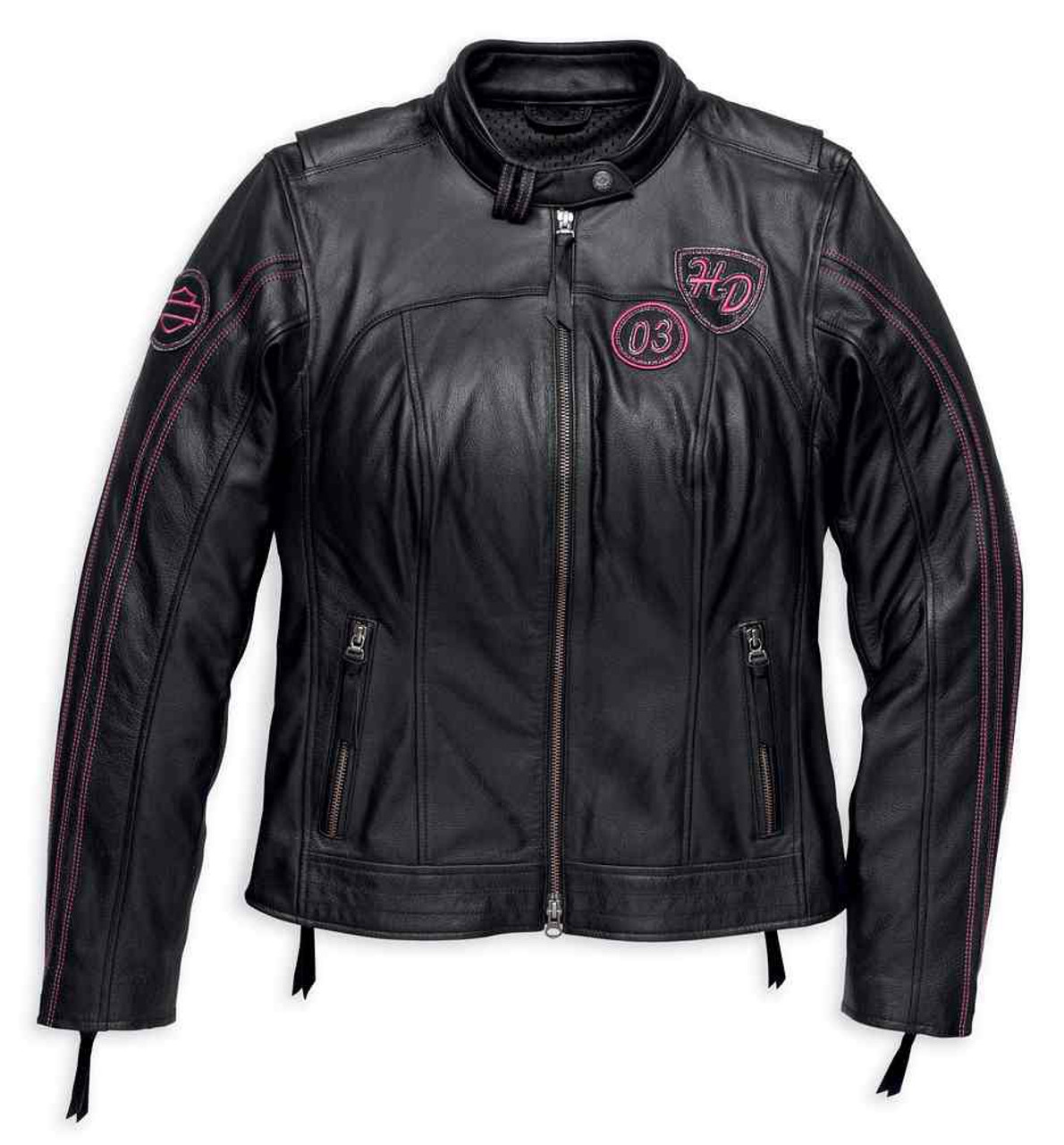 Ｌ　ハーレーダビッドソン ＭＩＬＥＳＴＯＮＥ　ＦＵＮＣＴＩＯＮ　ＪＡＣＫＥＴ Rev'It Xena Womens Leather Motorcycle Jacket Black/Fuchsia