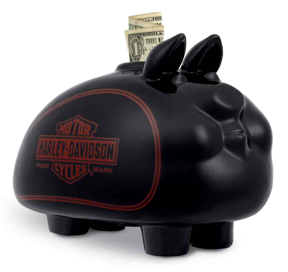 新品✨　Harley-Davidson　豚貯金箱　陶器　箱付き　2019年 Harley-Davidson® Large Ceramic Bar & Shield Hog Bank, Shiny Black