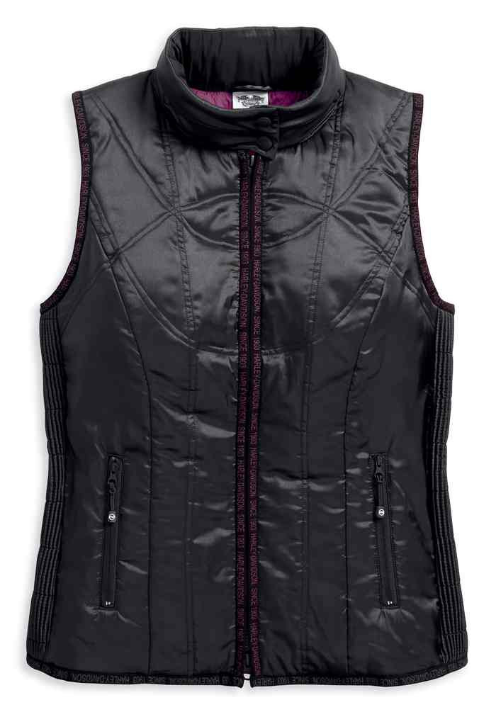 Harley-Davidson® Women's Lightweight Hooded Puffer Vest, Black