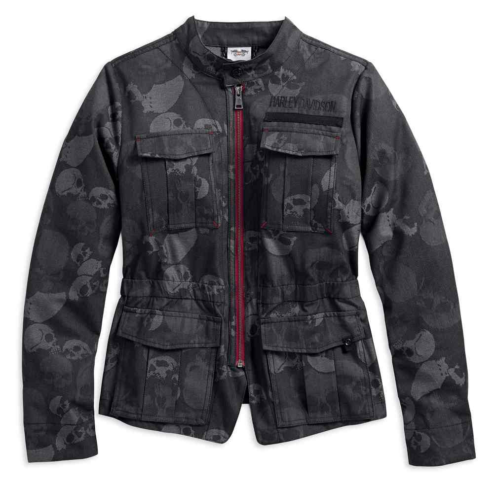 Harley-Davidson® Women's Skull Jacquard Woven Casual Jacket, Black