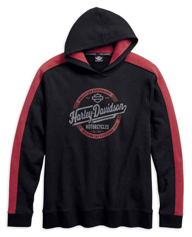 Harley-Davidson® Men's Printed Colorblock Pullover Hoodie, Black