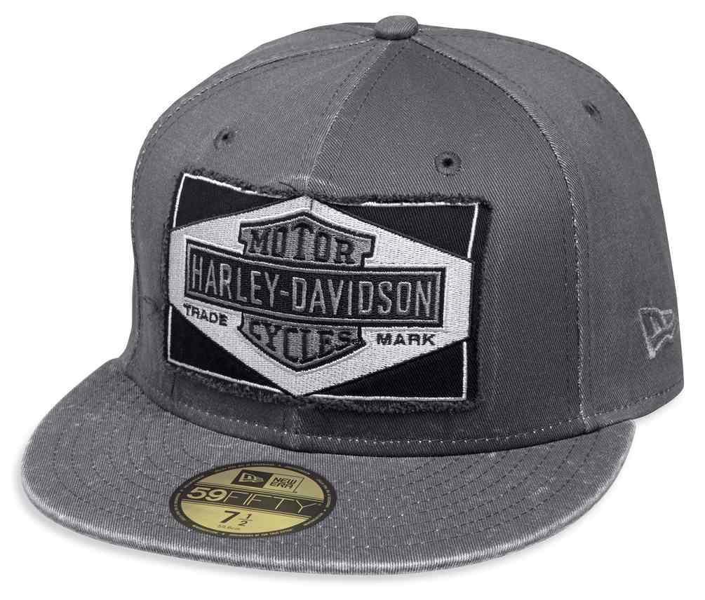 Harley-Davidson® Men's Raw Edge Patch 59FIFTY Baseball Cap, Gray 99437-18VM  - Wisconsin Harley-Davidson