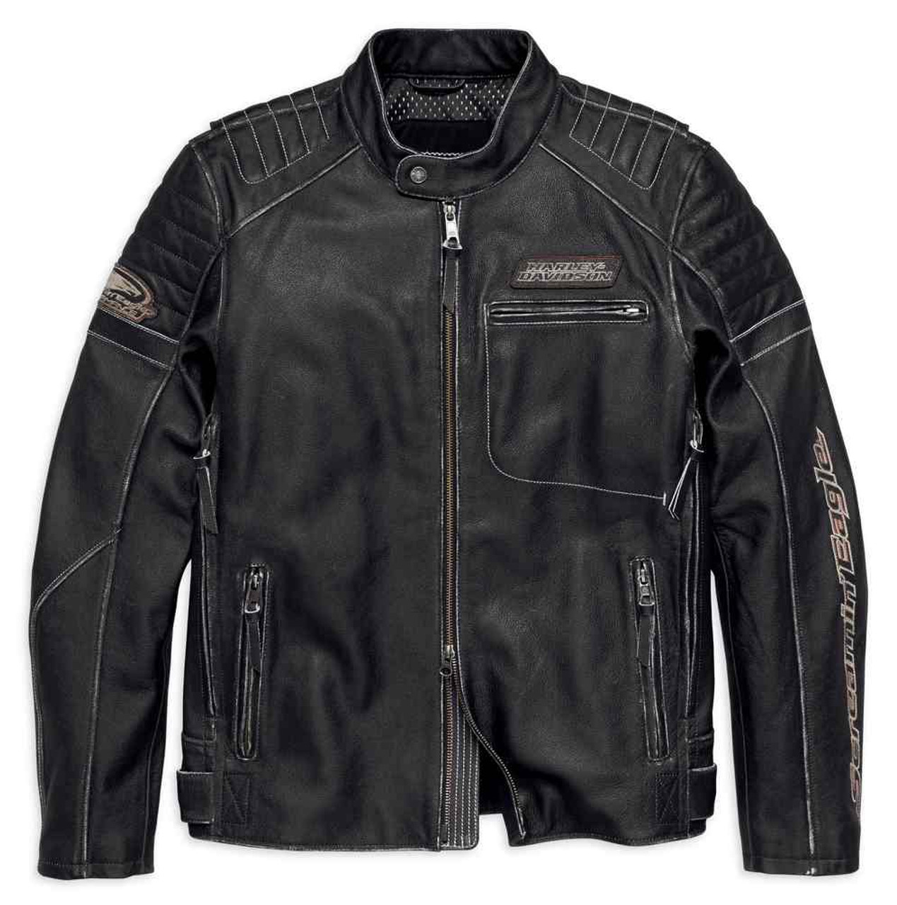 Harley-Davidson® Men's Screamin' Eagle Leather Jacket, Black