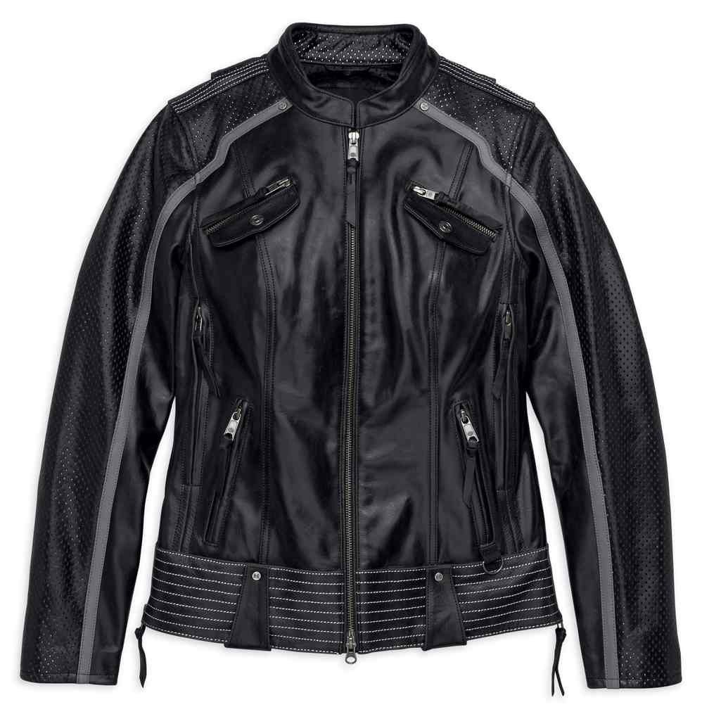 Harley-Davidson® Women's Hairpin Vented Leather Jacket, Black