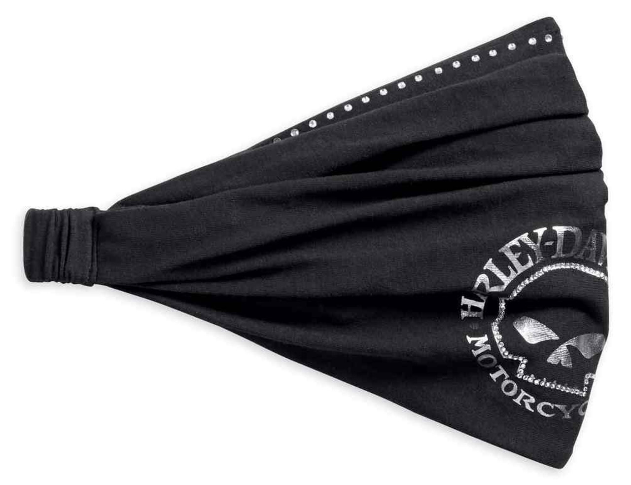 HarleyDavidson® Women's Embellished Willie G Skull Headwrap, Black