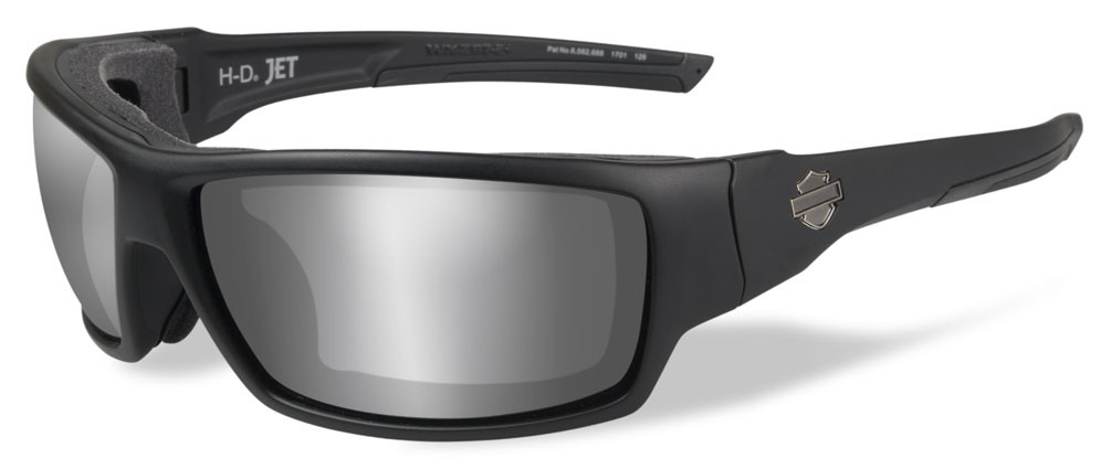 Harley-Davidson® Mens Jet PPZ Silver Flash Sunglasses, Matte Black