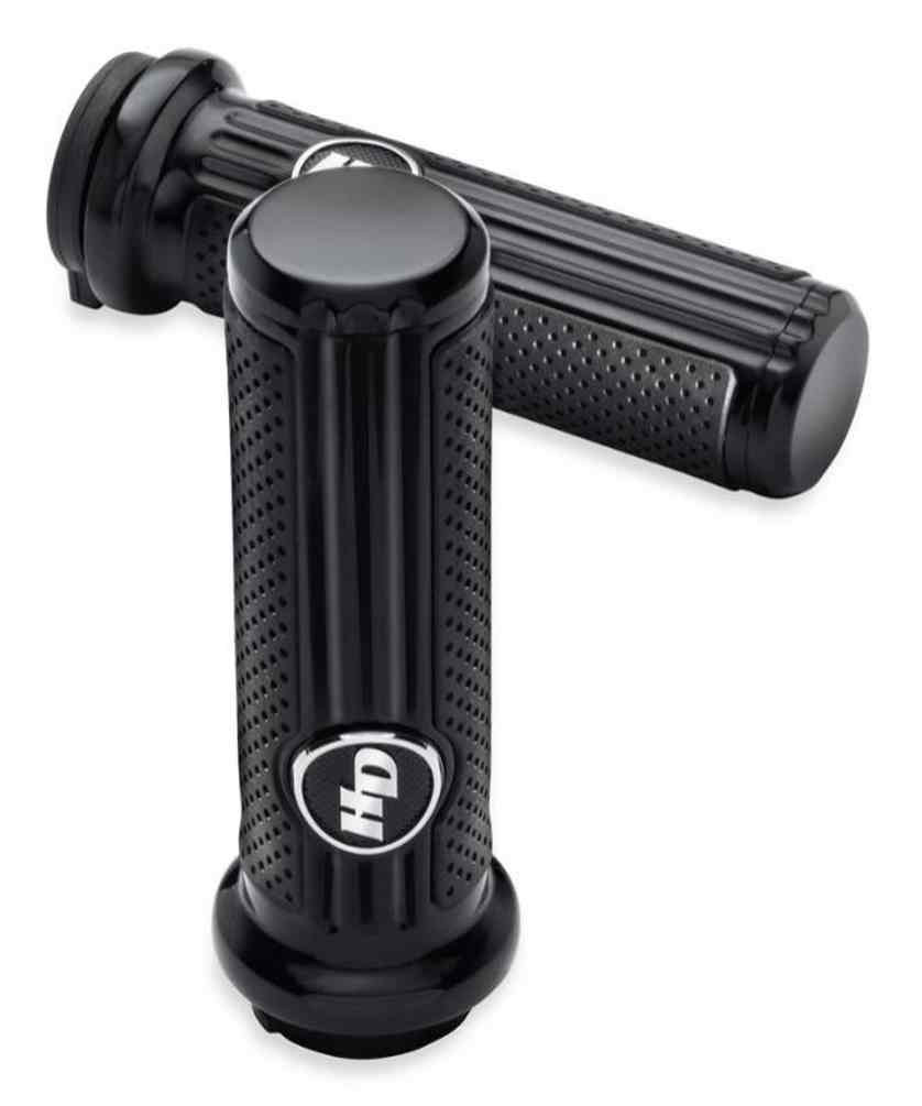 Harley-Davidson® Defiance Hand Grips - Black Finish, Fits XG