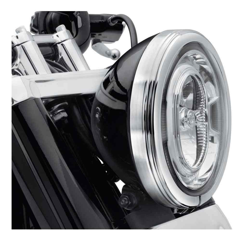 Harley-Davidson® 7 in. Defiance Headlamp Trim Ring - Chrome Finish