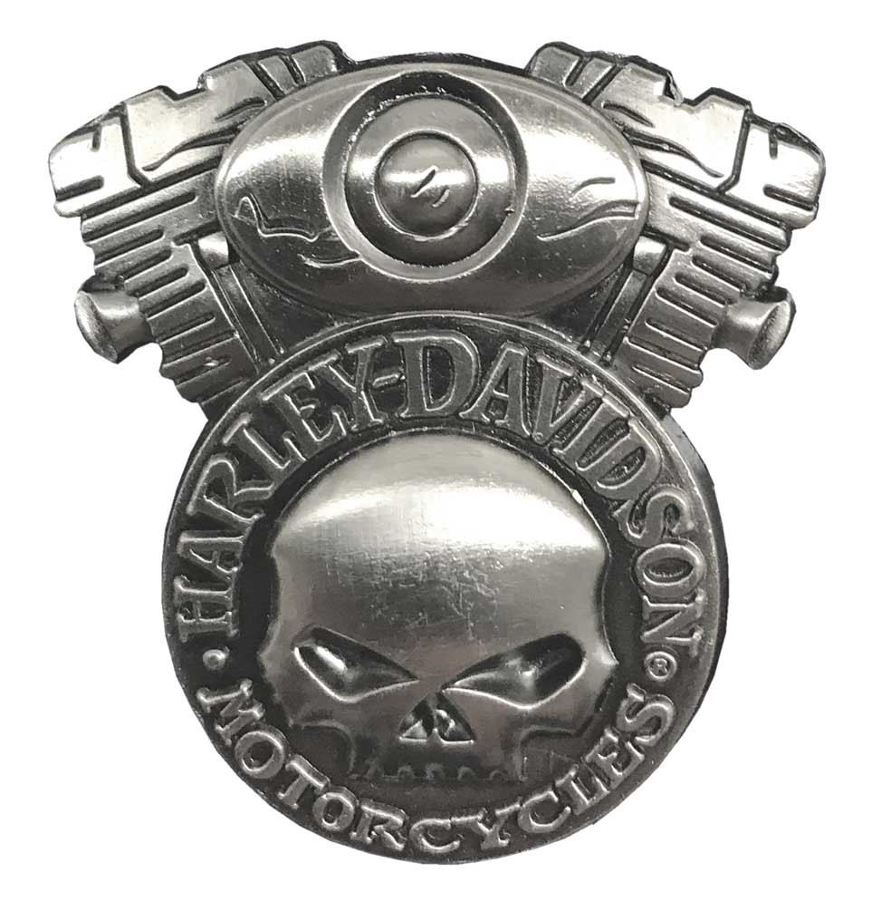 Harley-Davidson® 3D Willie G Skull & V-Twin Engine Metal Pin