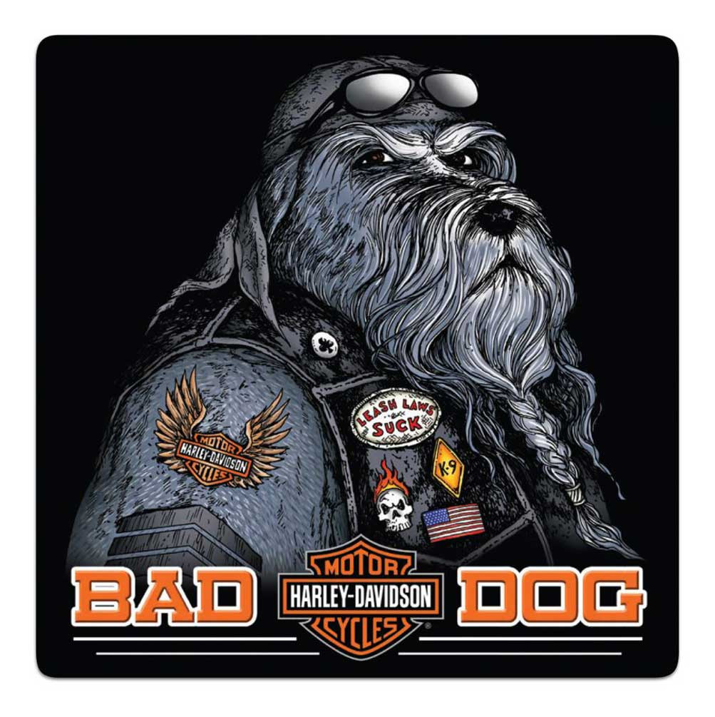 Harley-Davidson® Bad Dog Bar & Shield Embossed Tin Sign, 14.5 x