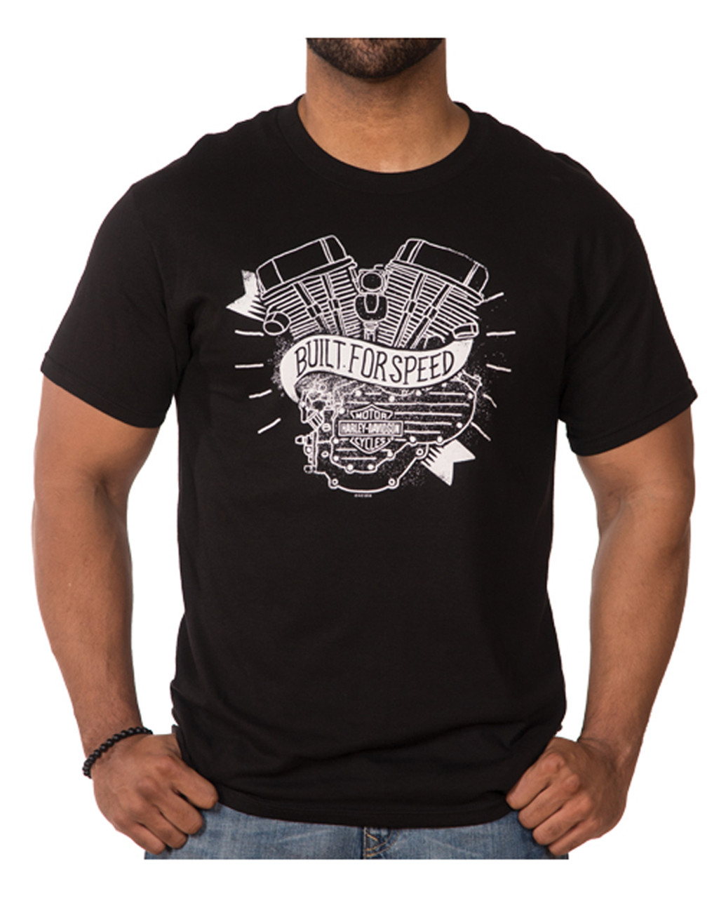 Harley-Davidson® Men's Distressed Motored Short Sleeve Crew T-Shirt ...