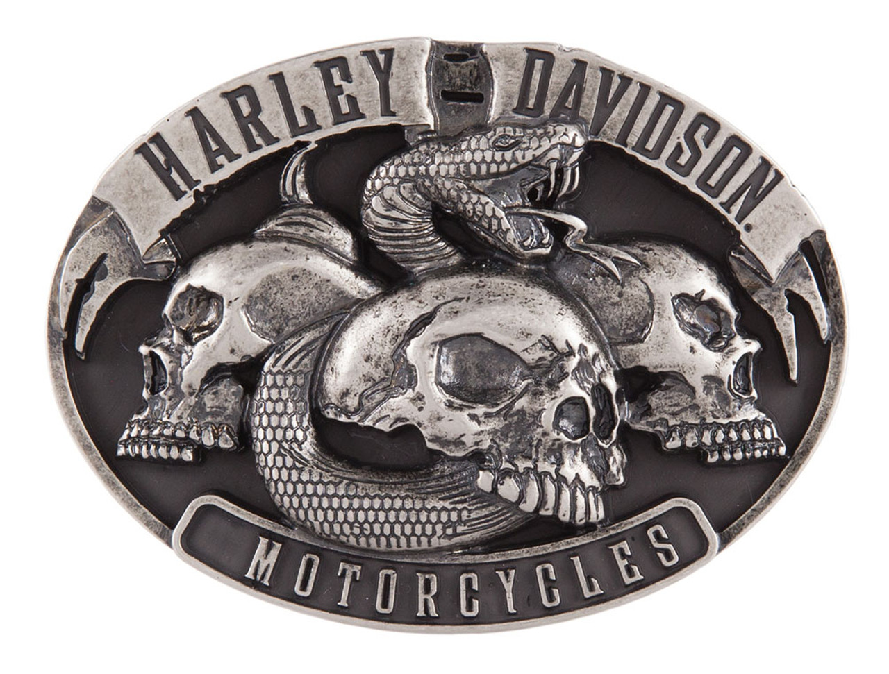 Harley-Davidson® Men's Venom Belt Buckle, Antique Nickle