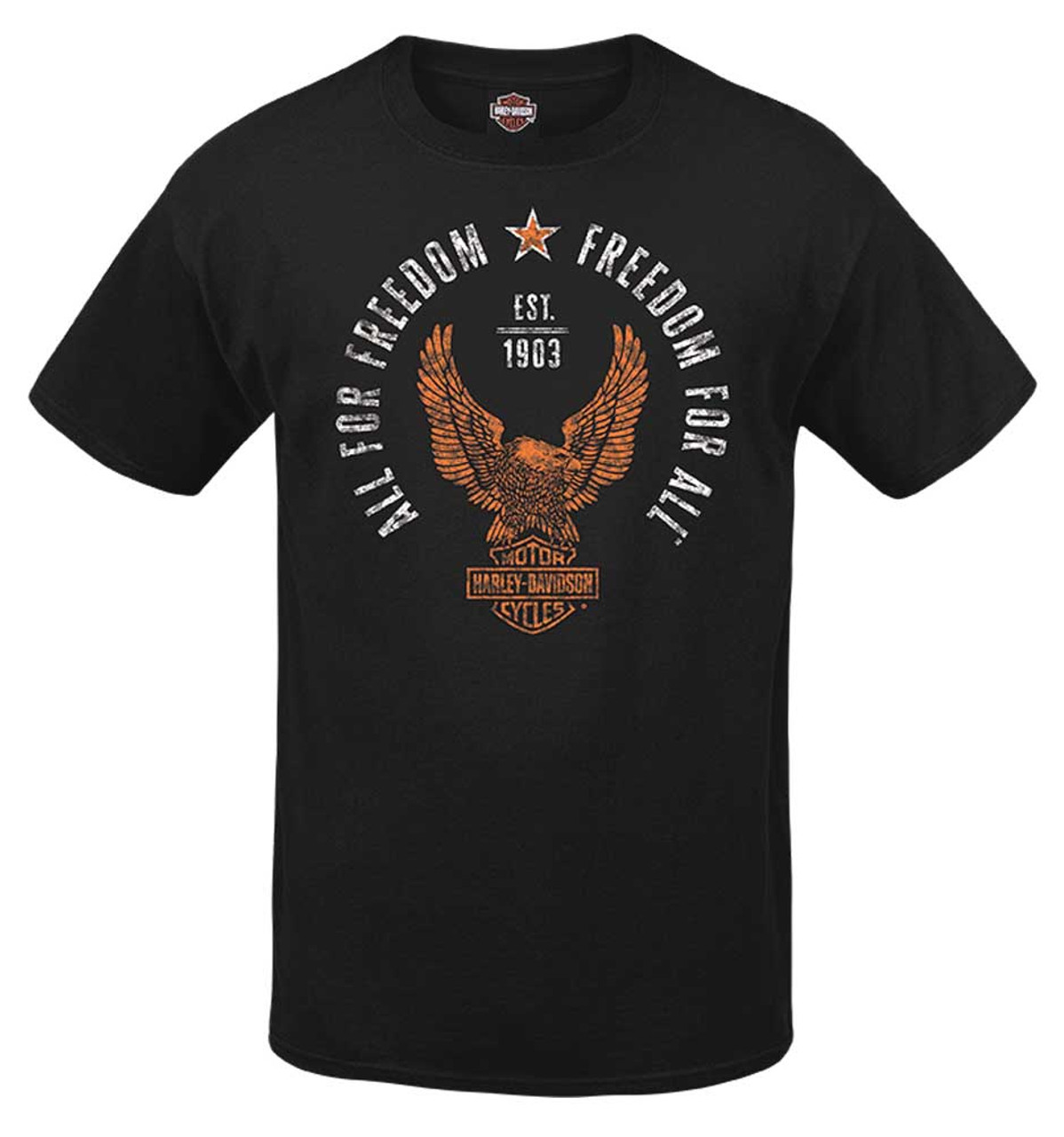 ☆FREEDOM☆ side logo t-shirt black red FD24SMTS004BRD Harley-Davidson® Men's Find Freedom Short Sleeve Classic