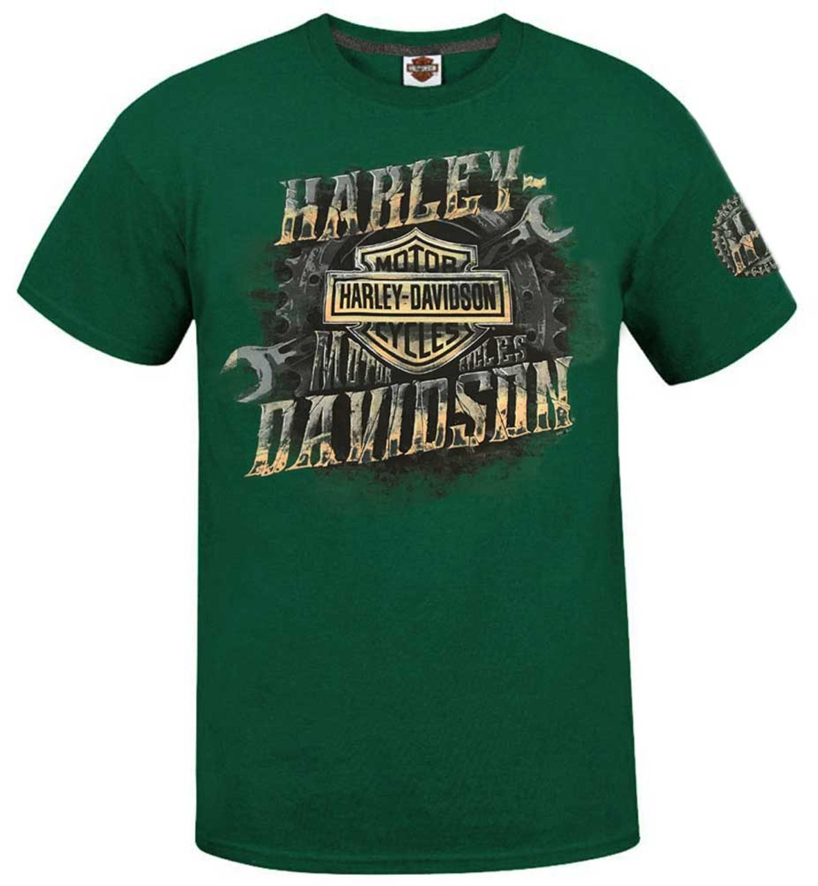 Harley Davidson® Mens Swift Clutch Short Sleeve Crew Neck Tee Green 5l0h Hf5y Wisconsin 