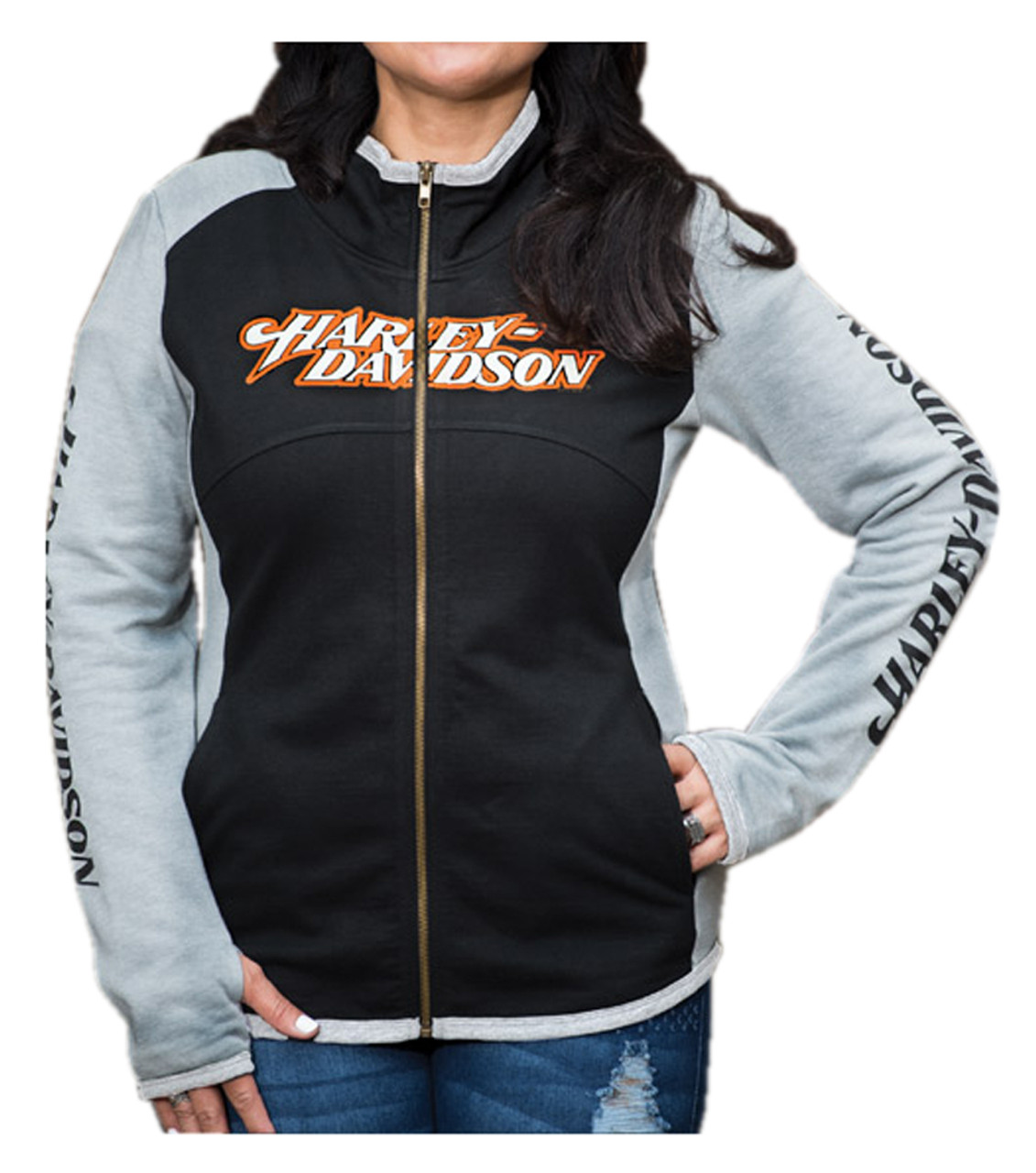 Harley-Davidson® Women's Colorblock Side Track Zip Track Jacket w ...