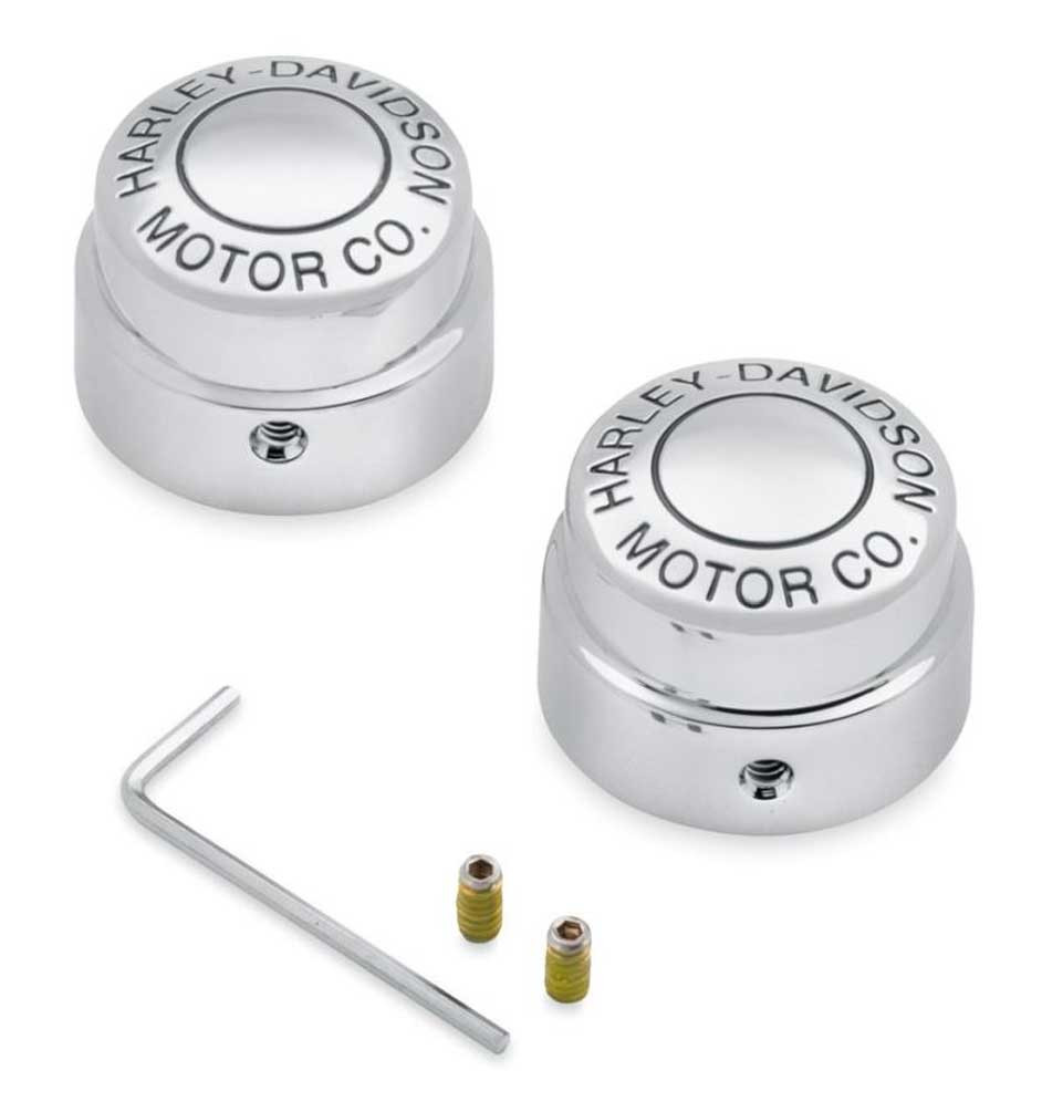 HarleyDavidson® Front Axle Nut Covers Chrome Motor Co. Dyna