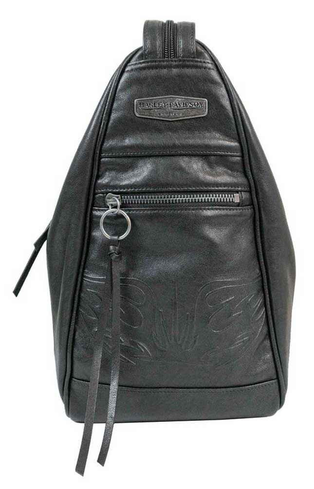 Harley-Davidson® Women's Flame Embossed Leather Sling Harley-Davidson® Women's Flame Embossed Leather Sling