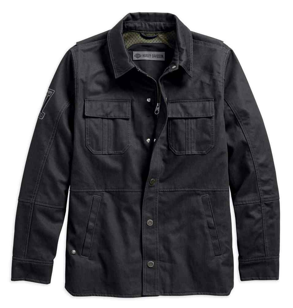 Harley-Davidson® Men's Trego Slim Fit Riding Shirt Jacket, Black