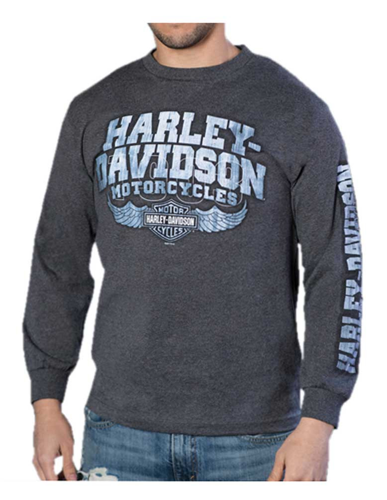 Harley-Davidson® Men's Glorious Crew-Neck Long Sleeve Shirt - Dark