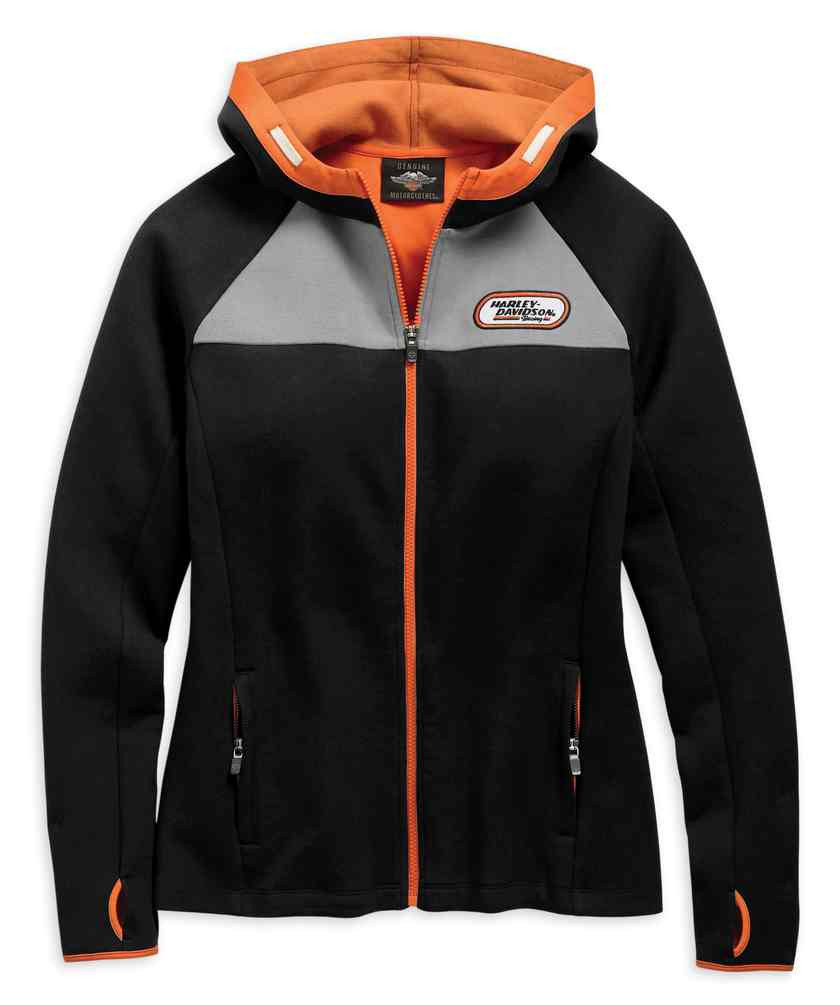 Harley-Davidson® Women's H-D Racing Zippered Knit Hoodie - Black