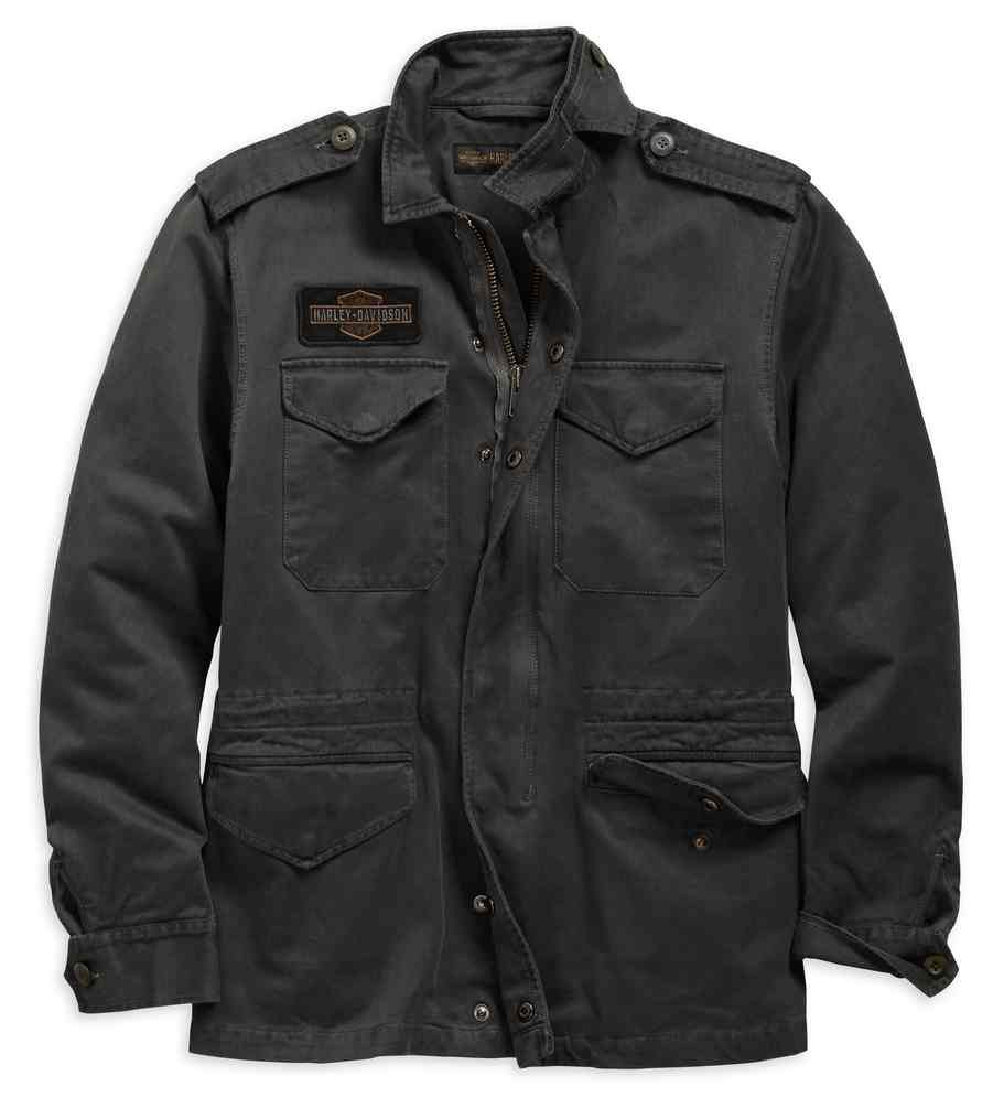 HARLEY-DAVIDSON オリーブ フライトジャケット Harley-Davidson® Men's Logo Slim Fit Field Jacket, Black Olive