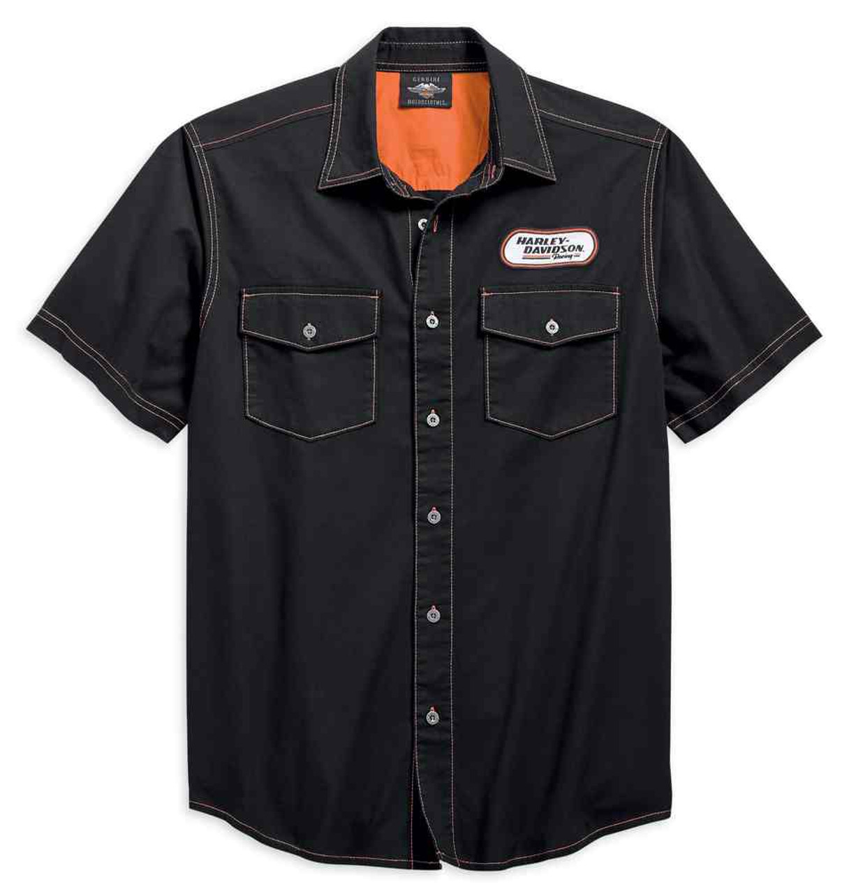 Harley-Davidson® Men's H-D Racing Short Sleeve Woven Shirt, Black