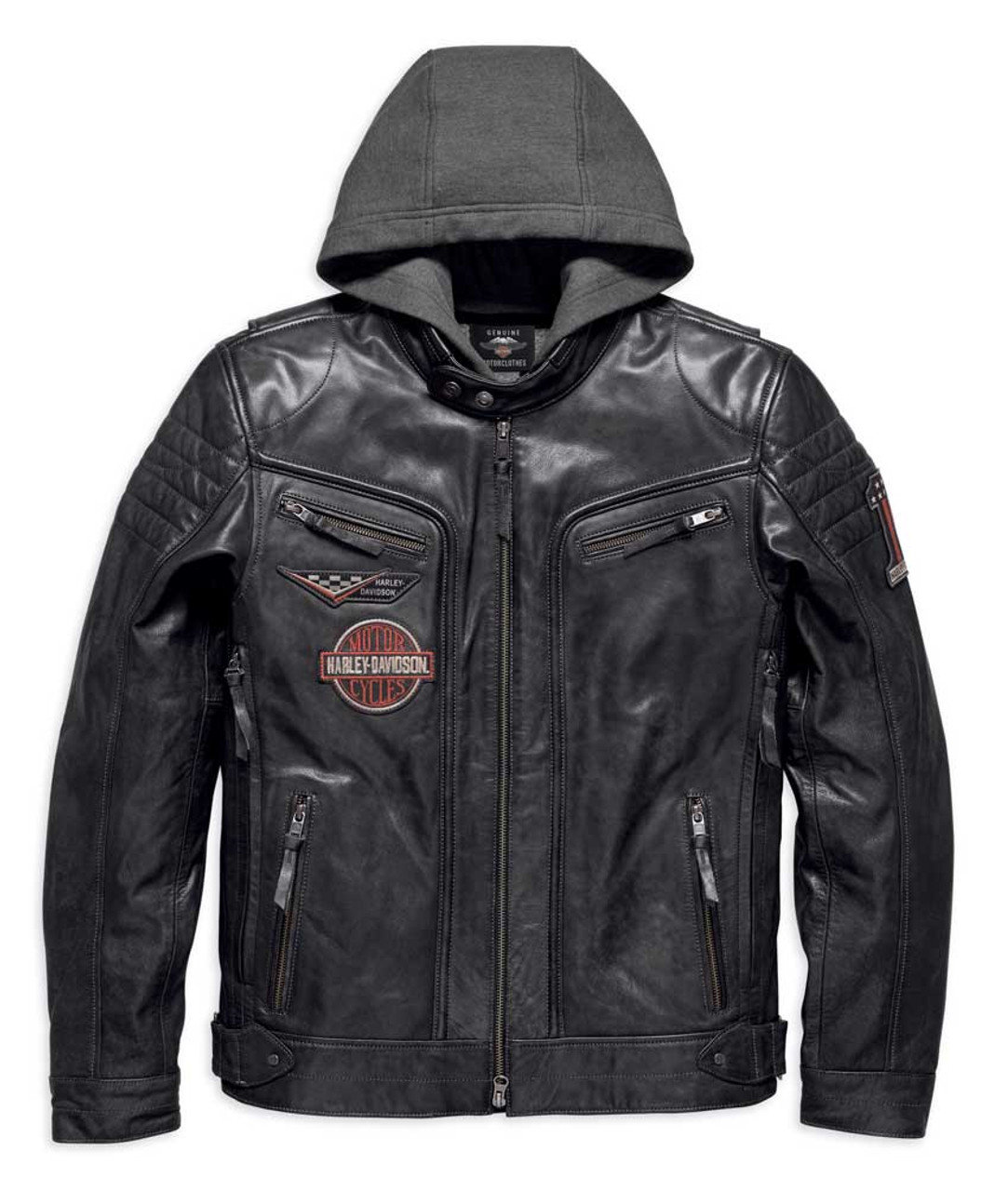 ハーレー トラッカージャケット Men's Start Your Engines Leather Racing Jacket - Leather
