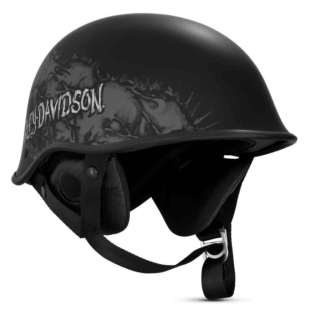 Harley-Davidson® Men's Odin Skull B02 Half Helmet, Matte Black