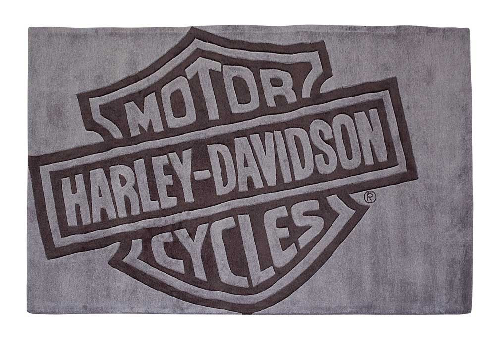 Harley-Davidson® Bar & Shield Large Area Rug - Deep Gray Acrylic