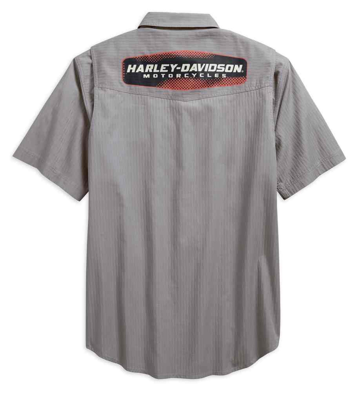 Harley Davidson® Mens Performance Vented Textured Woven Shirt Gray 96547 19vm Wisconsin 