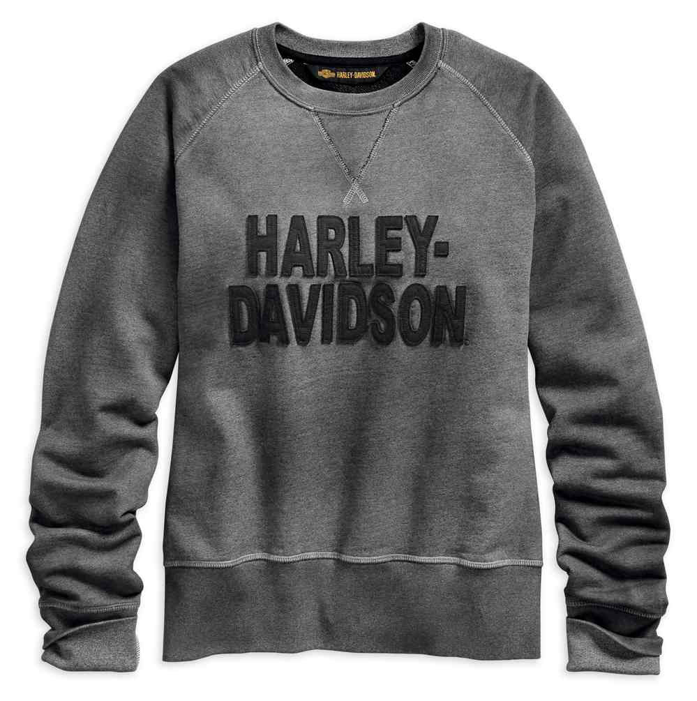 Harley-Davidson® Women's Felt Letter Pullover Sweatshirt, Gray