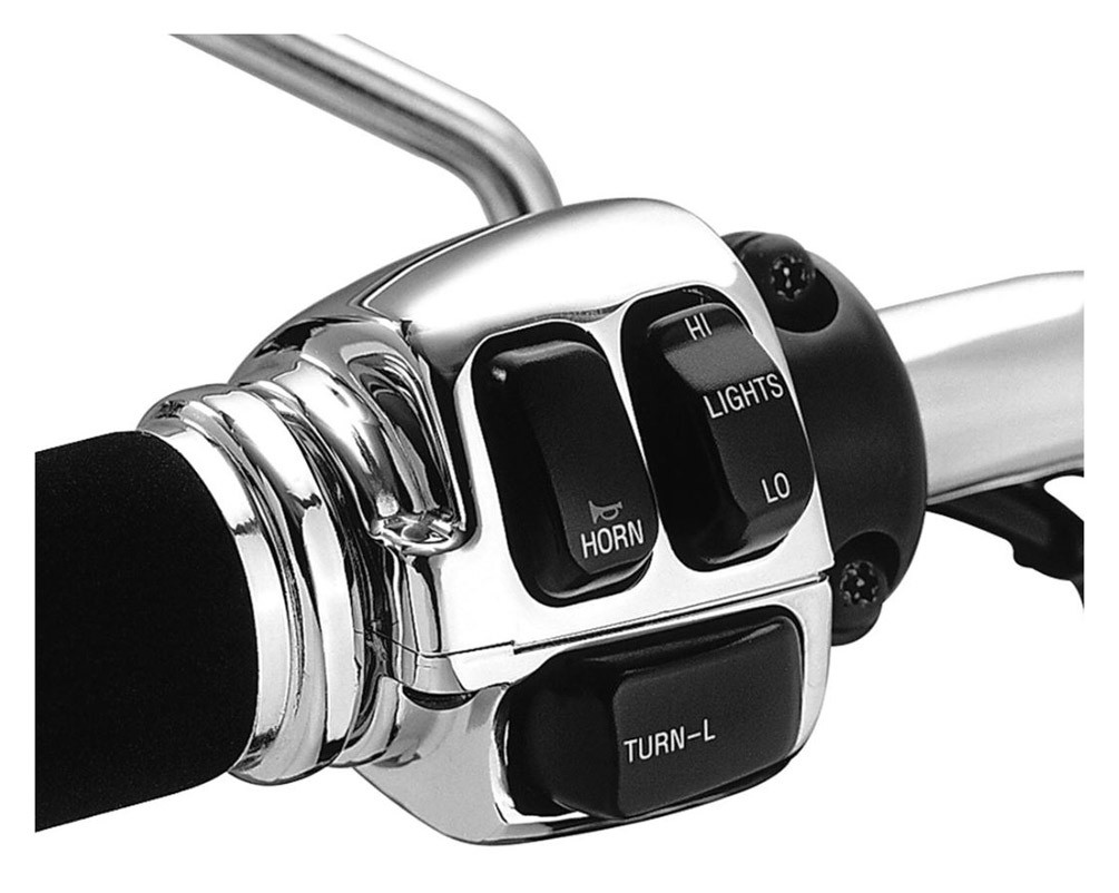 HarleyDavidson® Chrome Switch Housing Kit, Fits XL/Dyna/Softail Models
