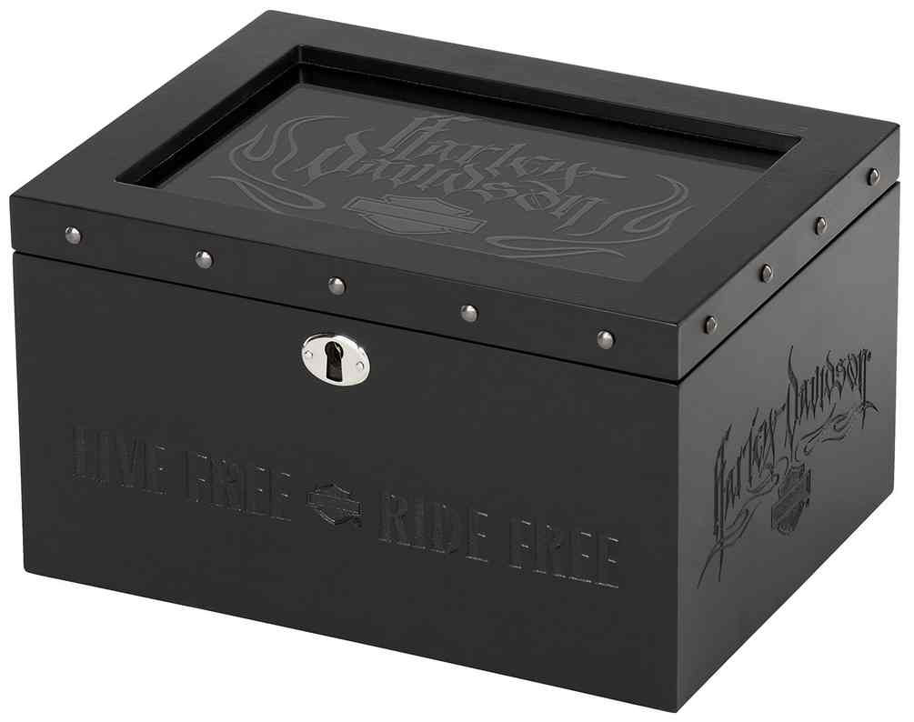 Harley-Davidson® Live Free - Ride Free Wooden Jewelry Box, Velvet