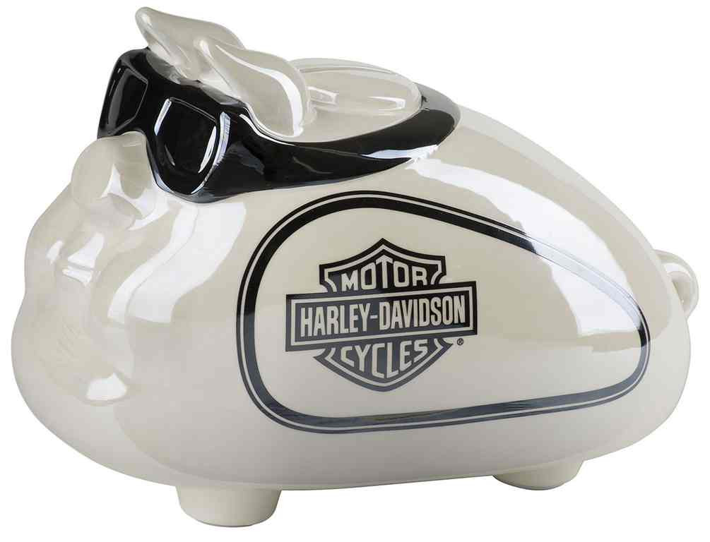 Harley-Davidson® Ceramic Hog Bank W/ Goggles - Custom Pearl Finish