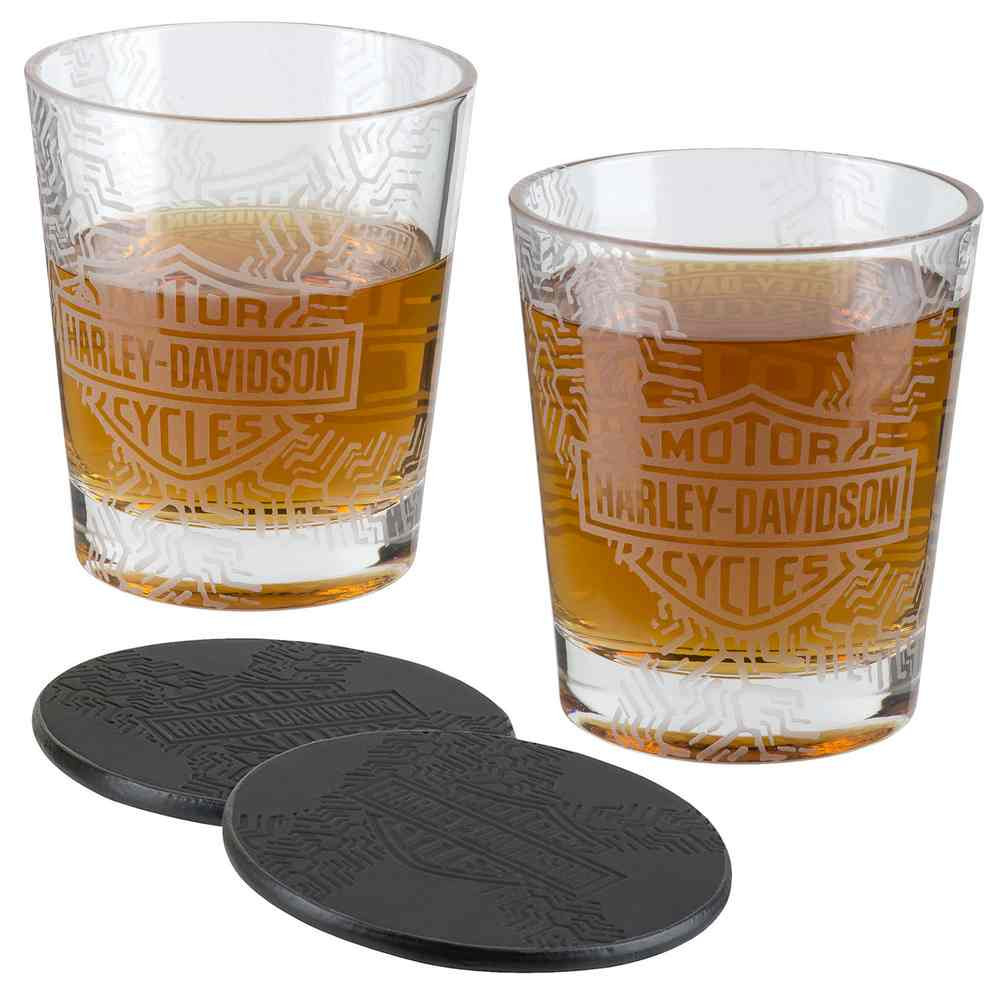 HarleyDavidson® Tire Tread Double Old Fashioned Set 14 oz. HDX98710