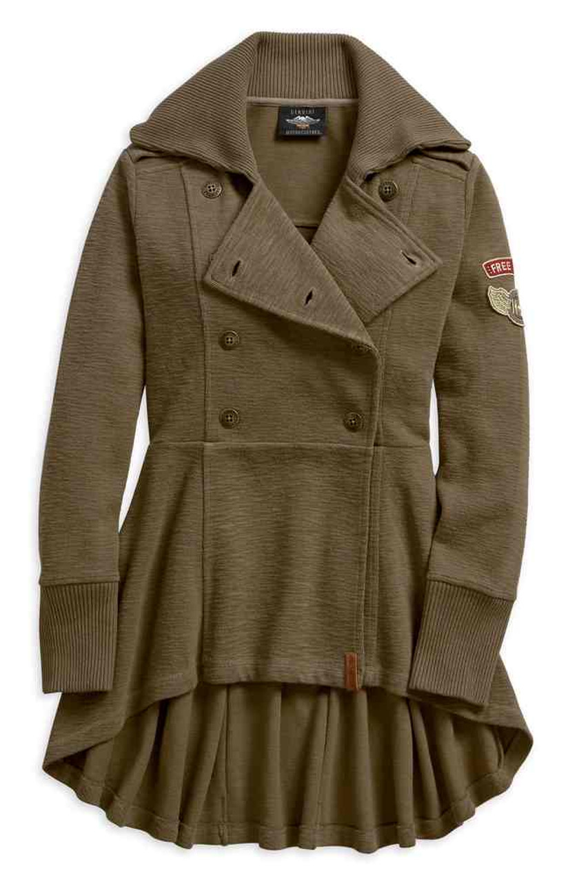 Women's pleated shop peacoat