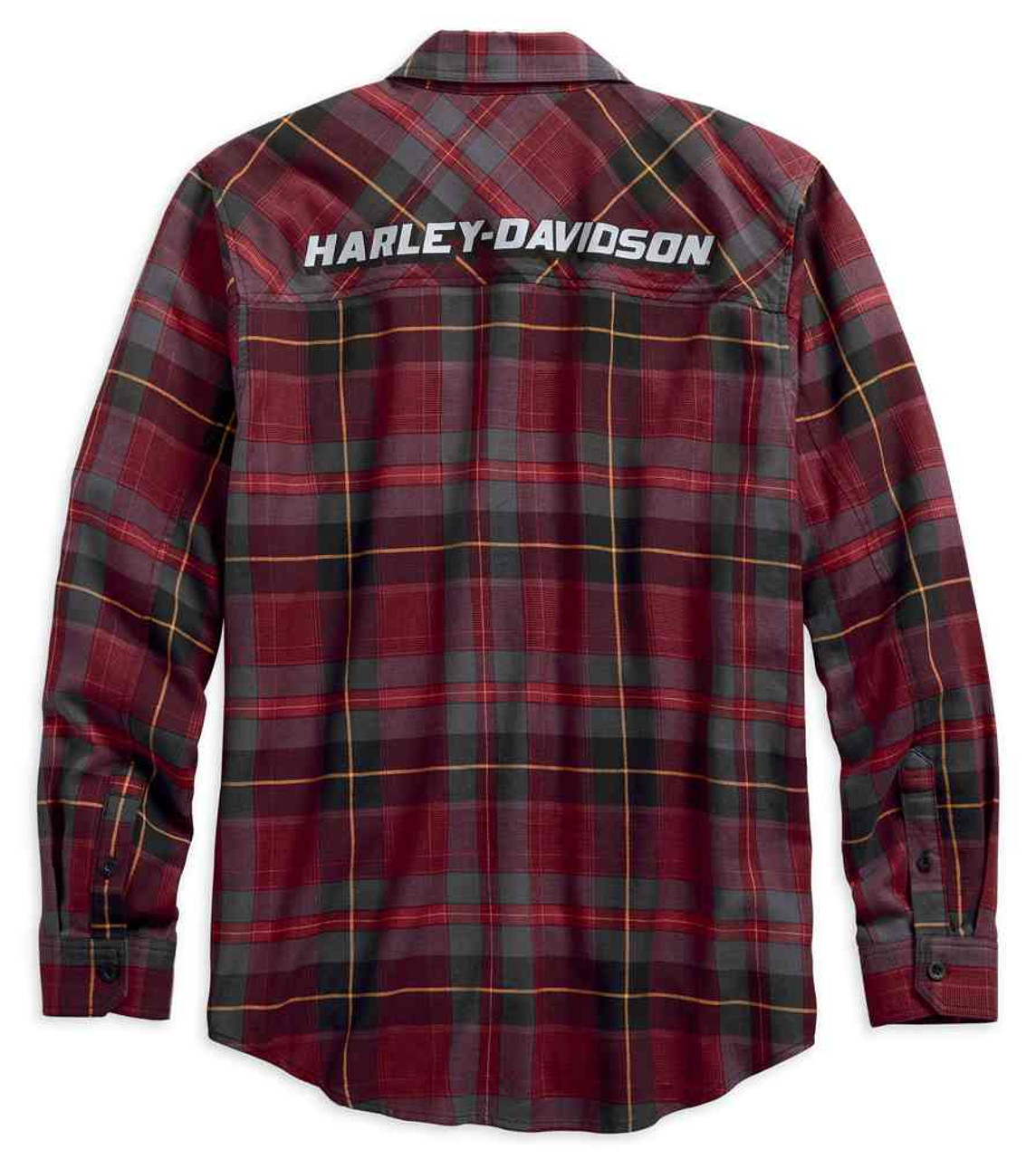 Harley Davidson® Mens High Density Button Down Plaid Long Sleeve Shirt 96593 19vm Wisconsin 