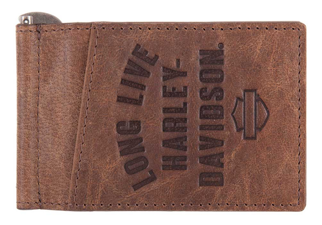 Harley-Davidson® Men's Long Live Leather Money Clip Wallet