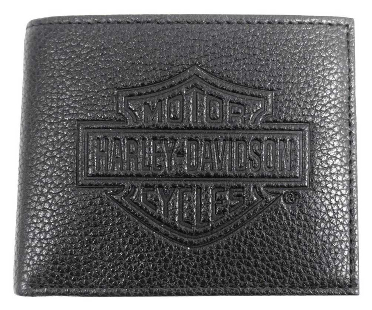 Harley-Davidson® Mens B&S Embossed Pocketed Billfold Leather