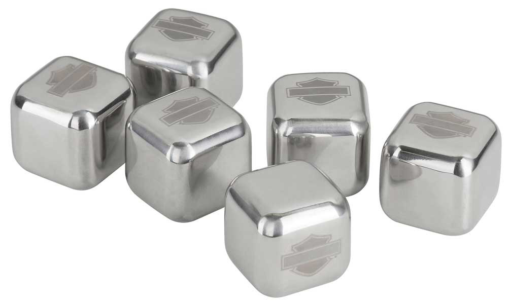Harley-Davidson® Stainless Steel Ice Cube Set, 6 Reusable Ice