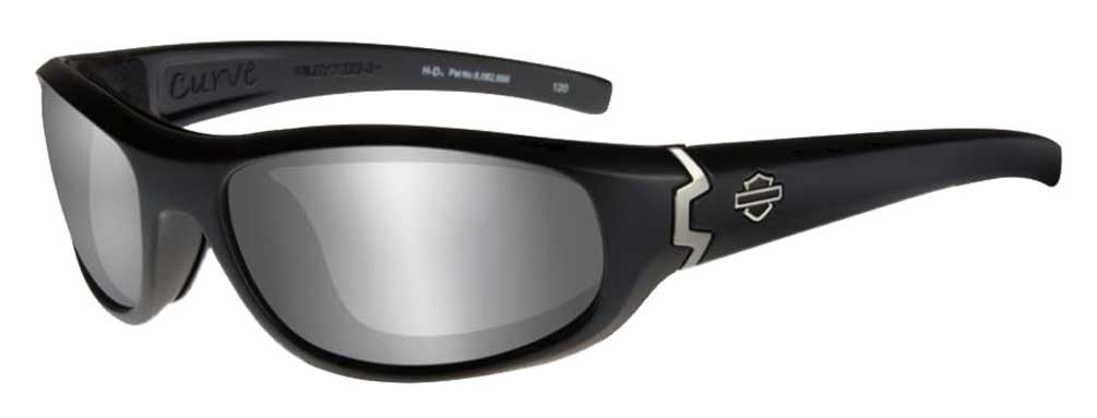 Harley-Davidson® Mens Curve PPZ Sunglasses, Silver Flash Lens