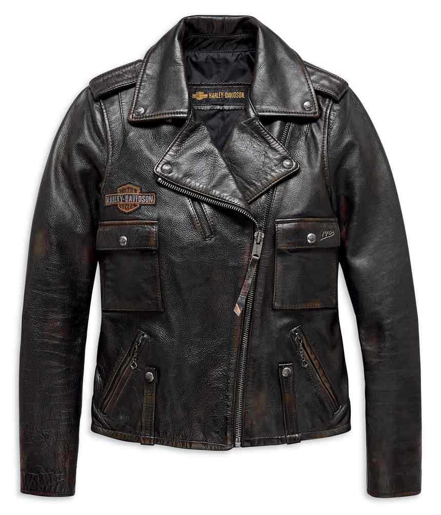 Harley-Davidson® Women's Eagle Logo Distressed Leather Biker